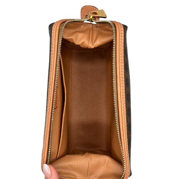 Vintage Celine Brown/Tan Macadam Cosmetic Bag and Clutch - Picture 4 of 6